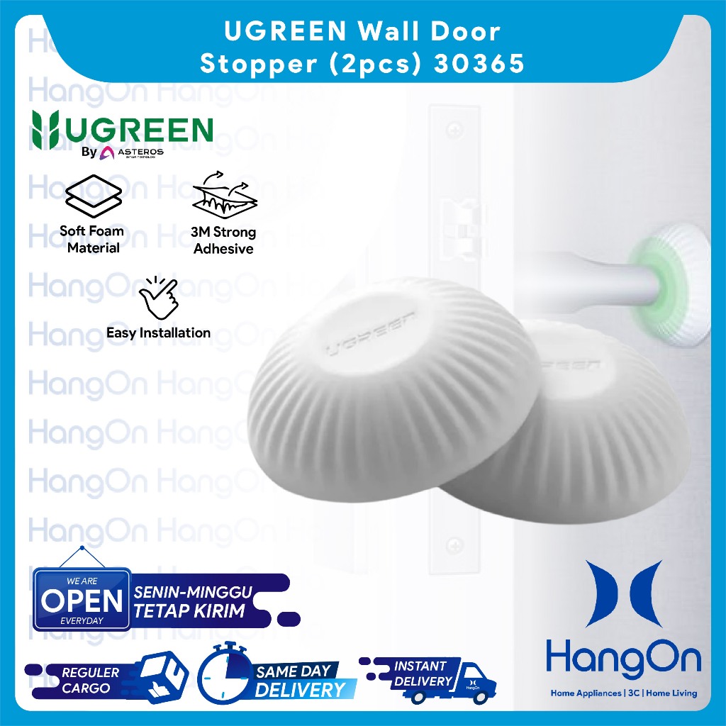 UGREEN 30365 Wall Door Stopper isi 2 pcs Penahan Gagang Bumper Handle Pintu Pengaman Dinding Bahan K