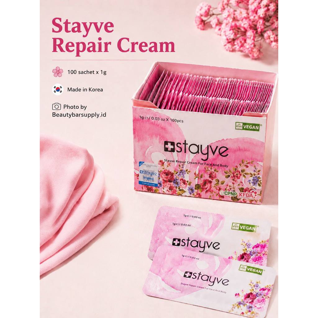 [ PERBOX ] NEW VEGAN STAYVE repair cream sachet reveal after care facial mts bb glow dermawhite