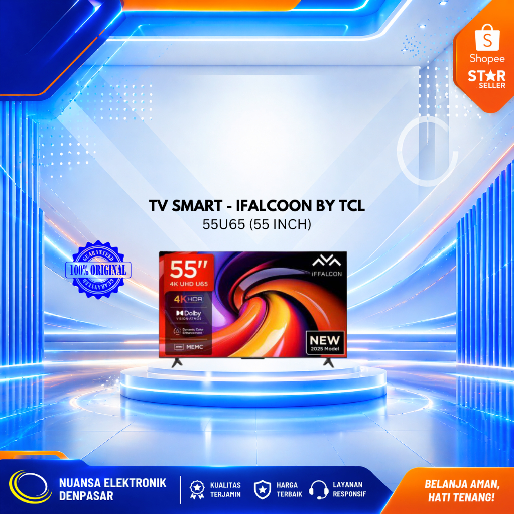 iFFALCON by TCL 55 inch 55U65 Series Google TV (Android 12) Smart Digital - 4K UHD - Dolby Audio - G