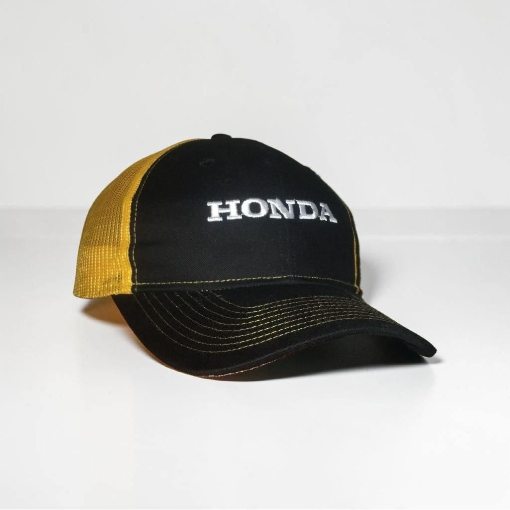Topi Honda Trucker hitam kuning