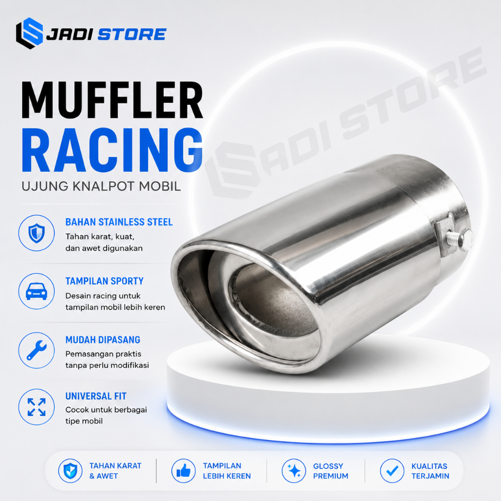 OTOHEROES Muffler Ujung Pipa Knalpot Mobil Racing - PQG-001 Ujung Knalpot Mobil Variasi Avanza Calya