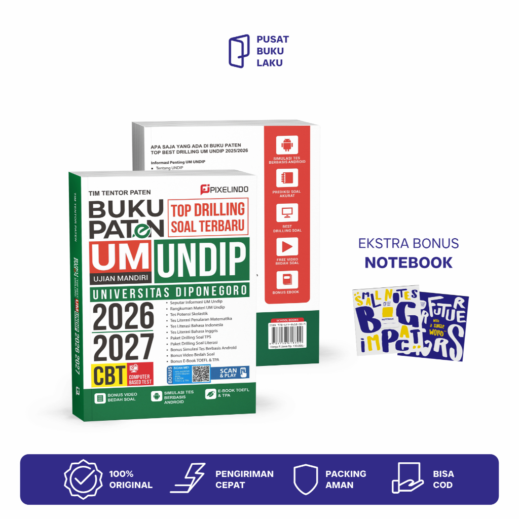 BUKU UJIAN MANDIRI UNDIP 2026/2027 - LATIHAN DAN PREDIKSI SOAL TERBARU UM UNDIP SESUAI KISI KISI RES