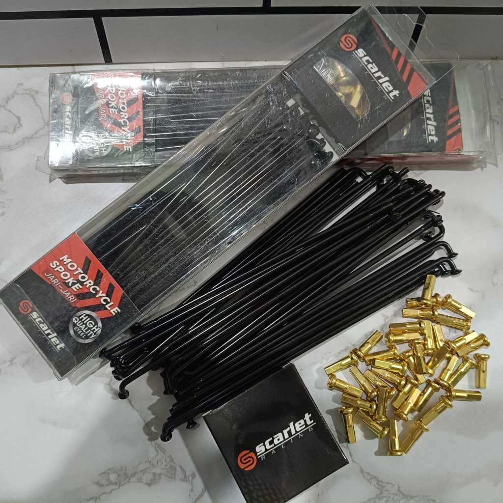 Jari jari Scarlet Hitam Ring Velg 14 Lingkaran 14 Set/Sepasang Mio Beat,Vario,Scoopy