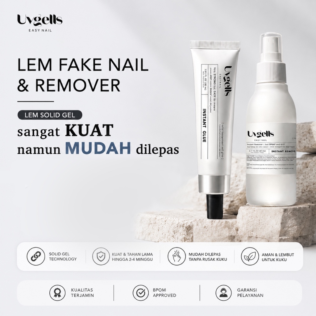 Instant Nail glue and Remover Uvgells / Lem kuku / Lem extension / Remover Nail Extension / remover 