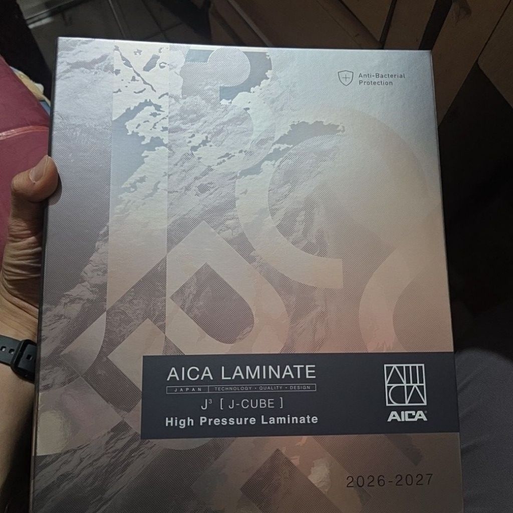 Katalog HPL Aica laminates tipe AS AK terbaru 2026 2027 j-cube jcube buku sampel hpl Aica