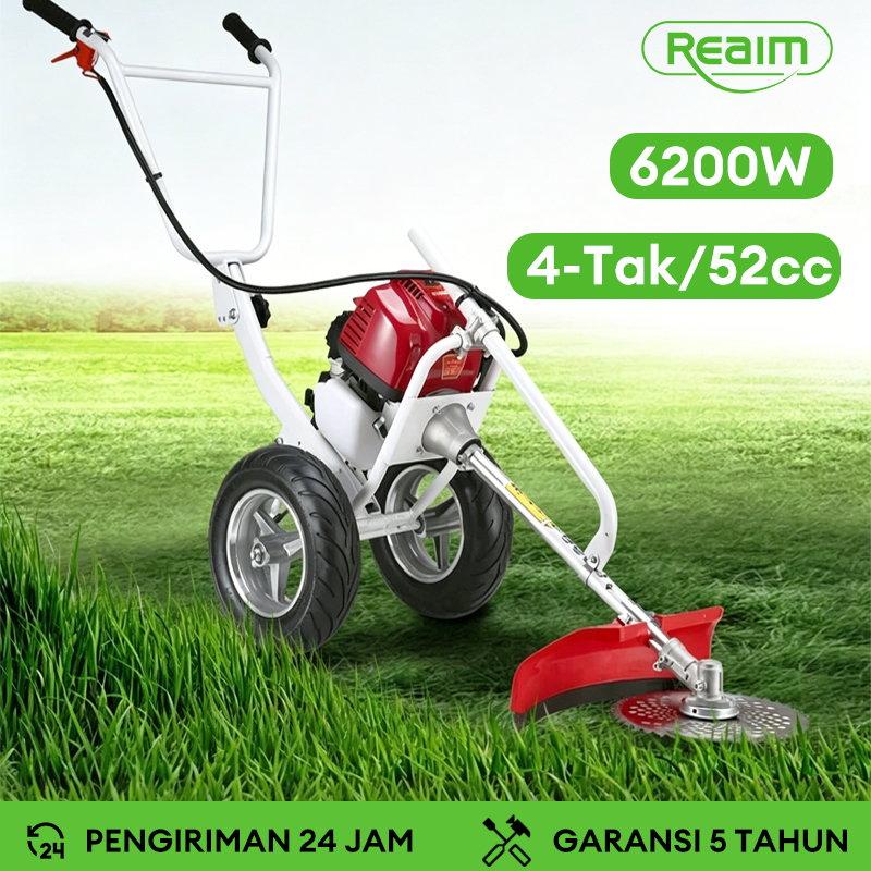 REAIM Mesin Potong Rumput mesin pemotong rumput dorong Arit rumput Pemotong Rumput 52CC