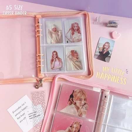 (A5 SIZE) Zipper Photocard Binder 6 Ring / Binder Album PC Polaroid