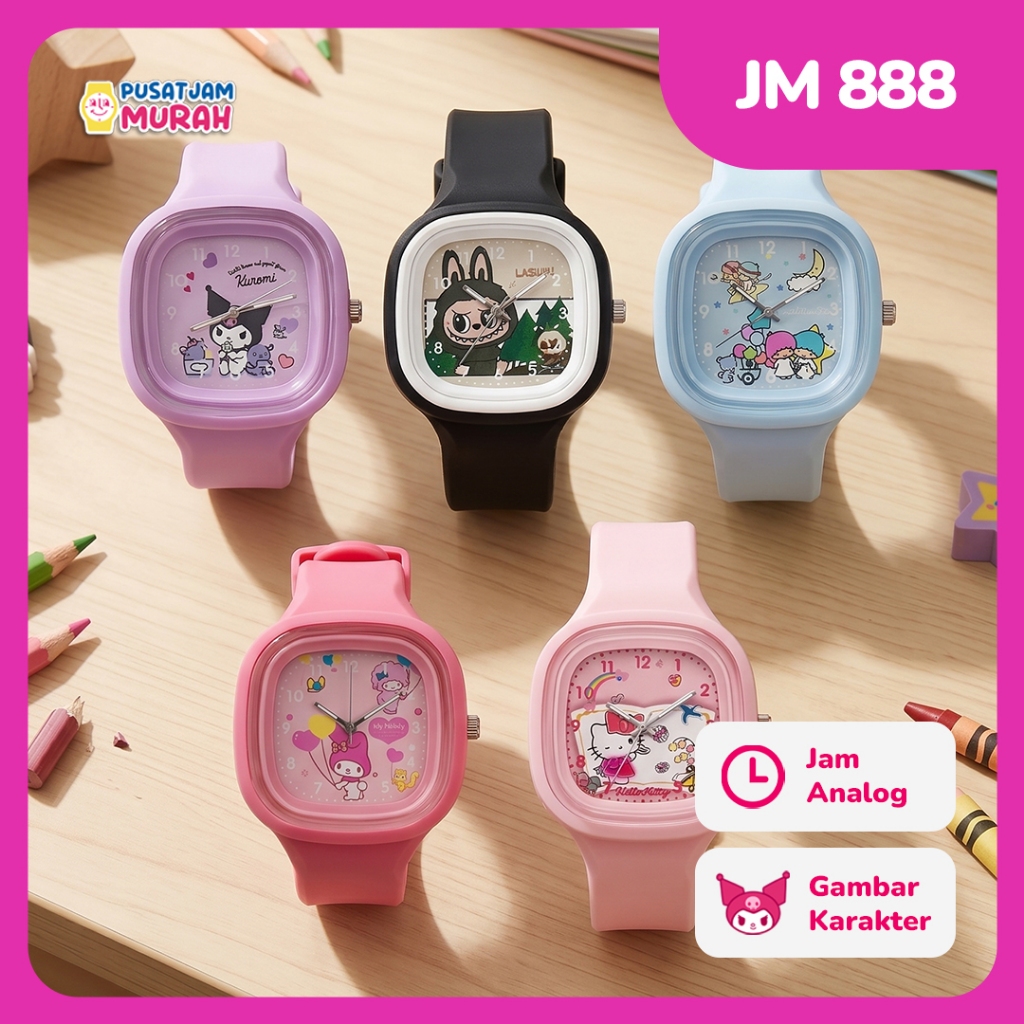 Jam Tangan Anak Perempuan Karakter Cewek 888 - Jam Anak Perempuan Analog Imut, Lucu, Menggemaskan