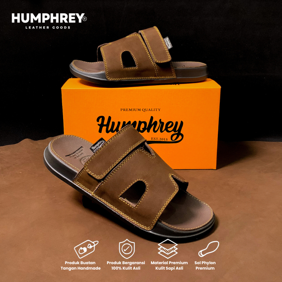 Sandal Humprey Kulit Sapi Asli Garut/Sandal Kulit Pria/Sandal Kulit Casual/Sandal Kulit Asli Garut/S