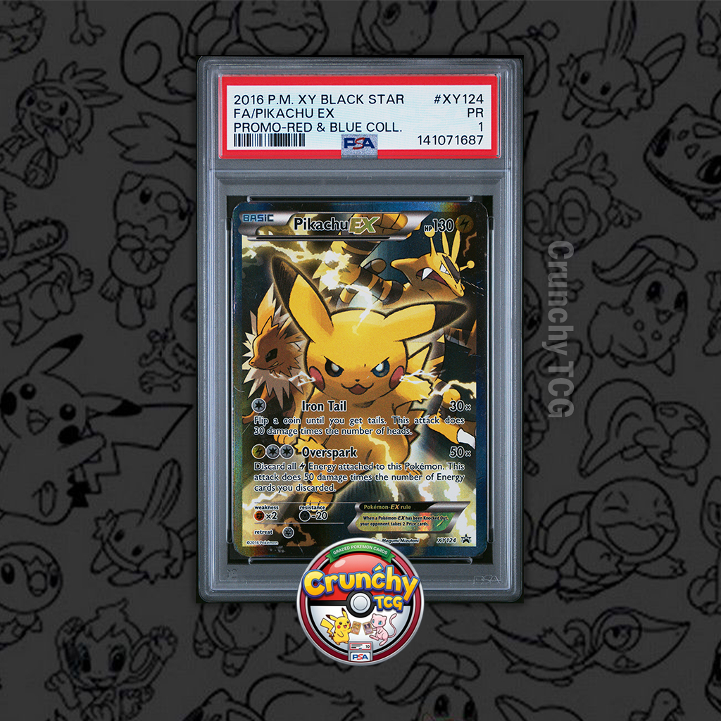 PSA 1 - Pikachu ex #XY124 Promo Red & Blue Collection - Kartu Pokemon (TCG) - Not 10