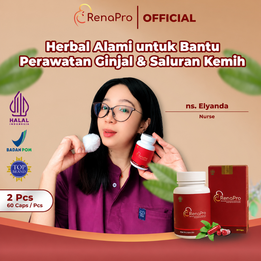 [ Paket 2 Pcs ] RenaPro Solusi Herbal untuk Kesehatan Ginjal & Saluran Kemih Dengan 3 Bahan Herbal A