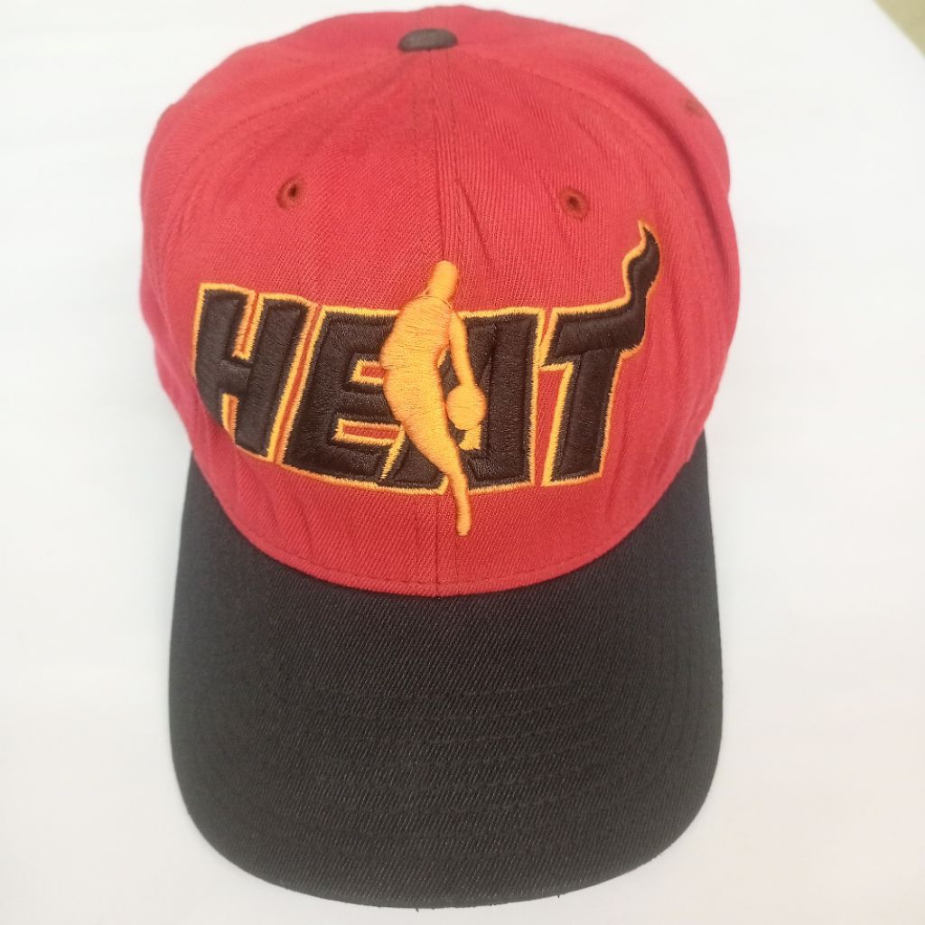 Topi Billup Second Original Basket HEAT NBA Merah Hitam Bordir 3D Snapback ADS Pria