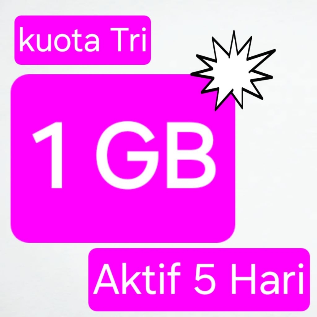 kuota tri murah 1Gb aktif 5hari