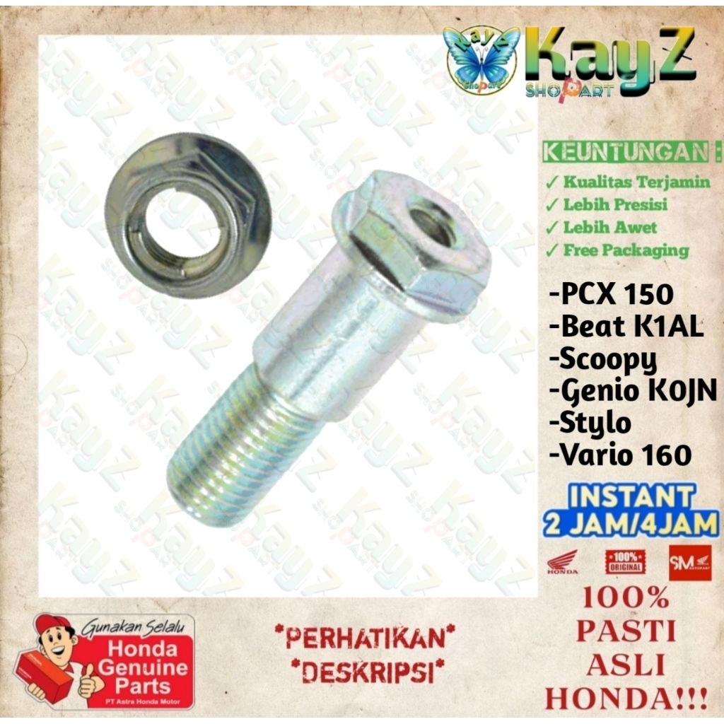 Baut Mur Standar Satu Samping PCX Scoopy Vario Genio Stylo Ori 90108KZL860