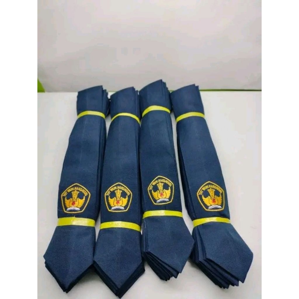Dasi SD SMP SMA SMK PRAMUKA HITAM POLOS Logo Bordil 1Kodi/20Pcs dasi anak sekolah murah grosir konve