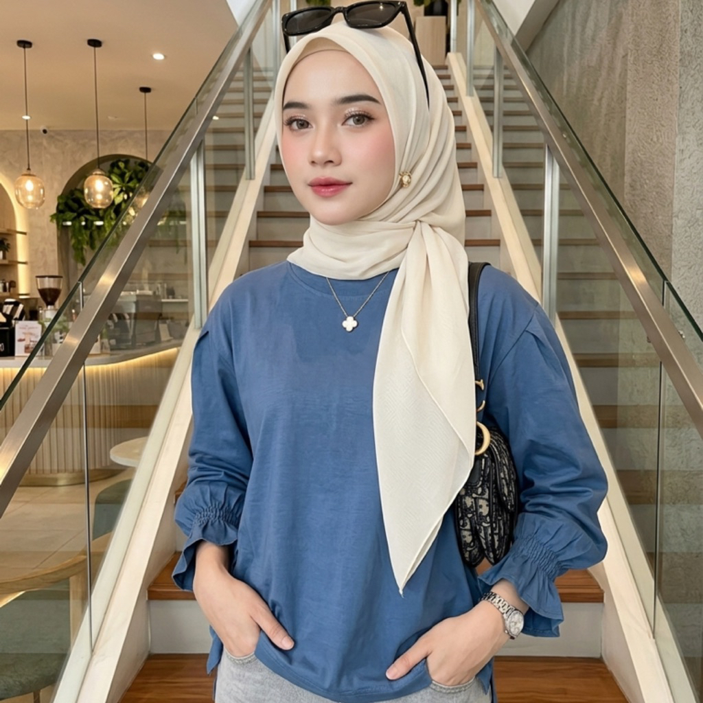 KAYLA PUFFY TOP kaos WANITA FLASH SALE | puffy top blouse |Kayla tangan terompet| kayla koos tangan 