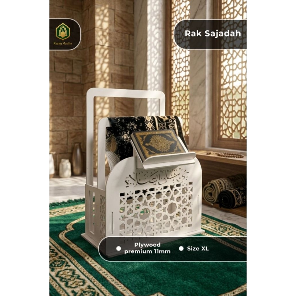 Rak Sajadah, Mukena, Quran ala Morocco | Rak Mushola Estetik