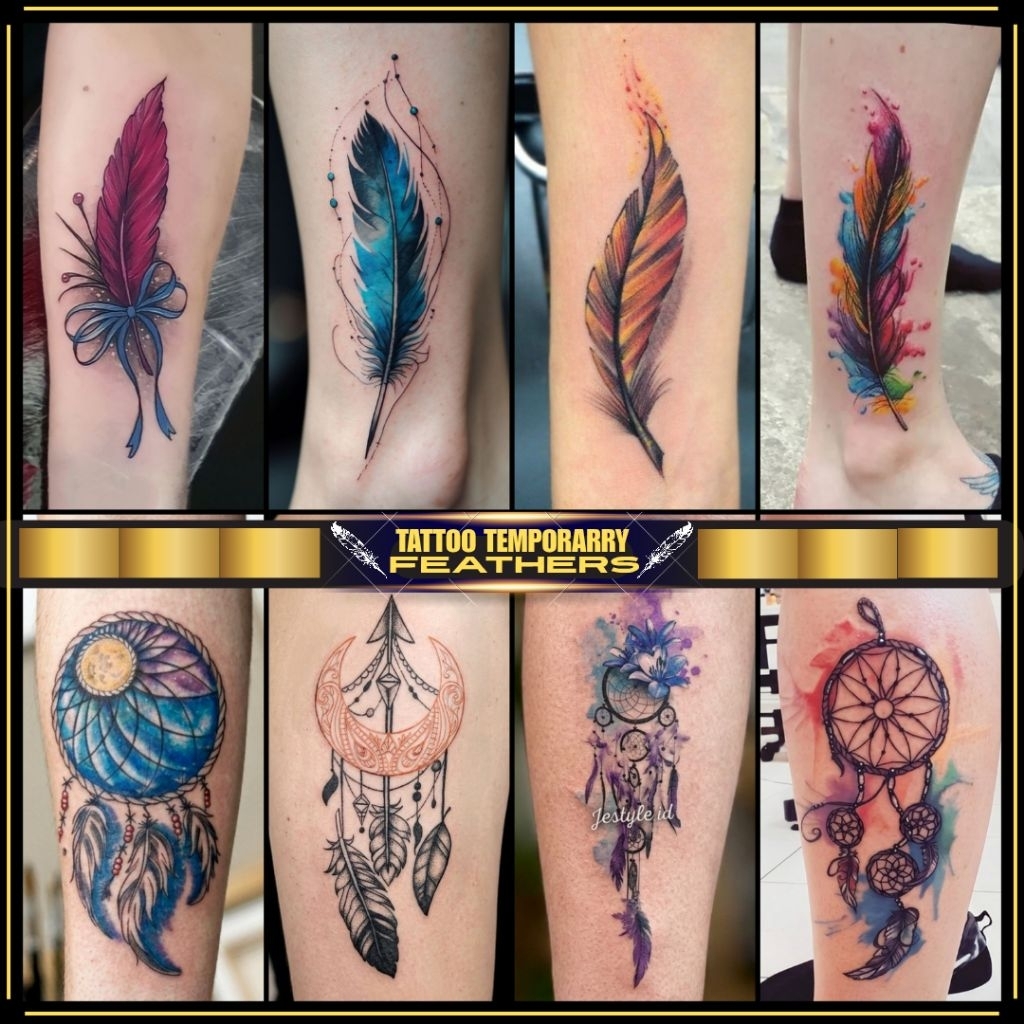 [FT] Tato Temporer Temporary Tattoo Motif Bulu jaring design