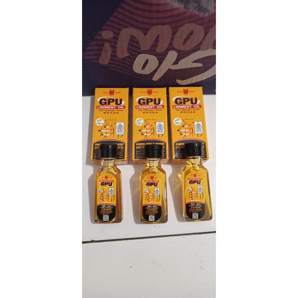 3 pcs MINYAK GPU Cap Lang 30 ml, minyak urut pijat hangat meresap untuk nyeri otot, grosir cod
