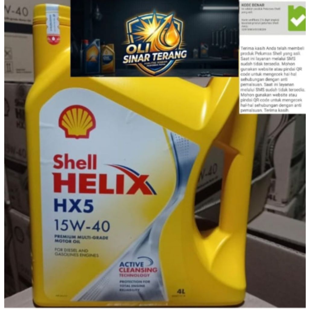 oli mesin mobil shell hx5 15w40 original