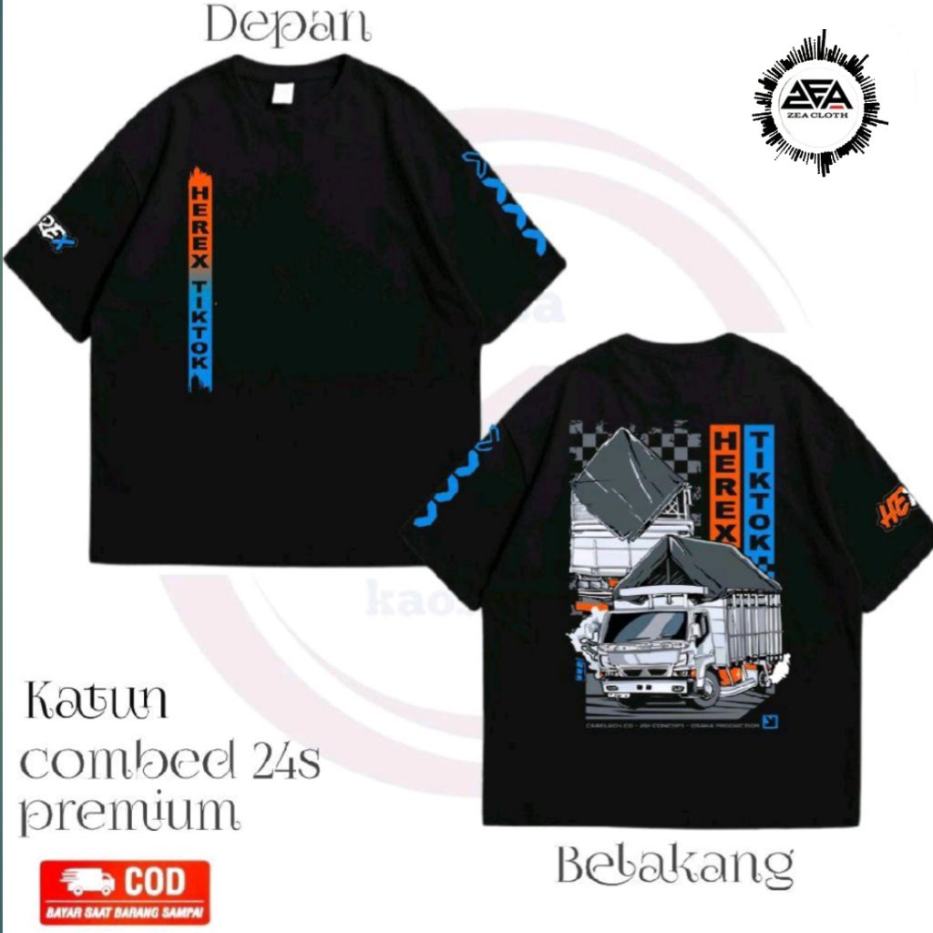 Kaos Herex Tiktok /Baju T-shrit Truk Herex tiktok Indonesia Cotton combed 24s Premium