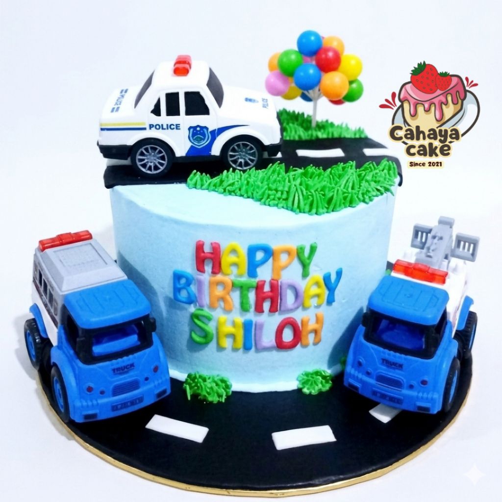 Kue Ulang Tahun Mobil Polisi / Kue Ultah Anak Laki Laki/ Custom Cake Police Car