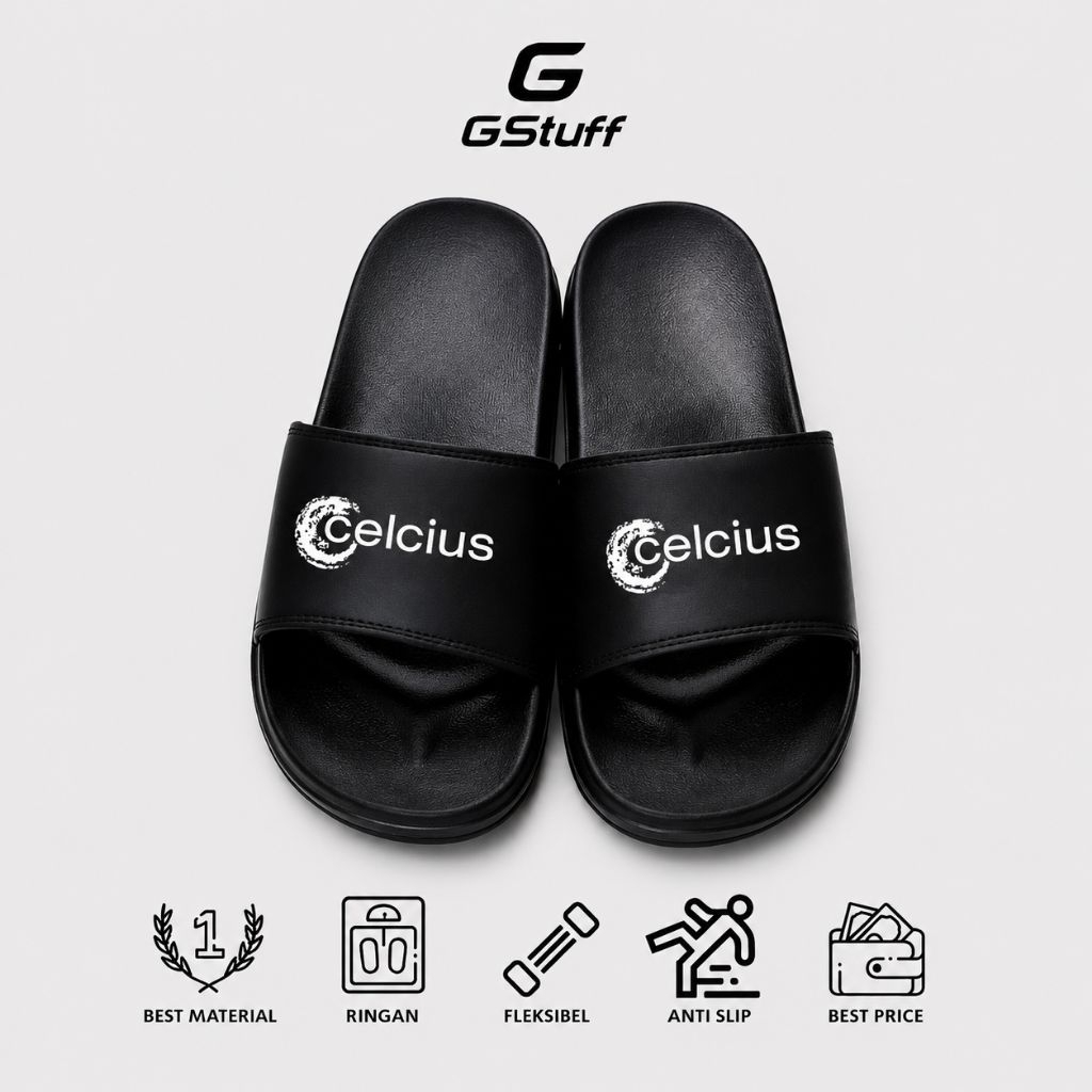 Sandal Slop Pria Wanita Celcius Eva//Sandal Slide Slop UplerLock System/Sandal Distro Tanpa Lem Orig