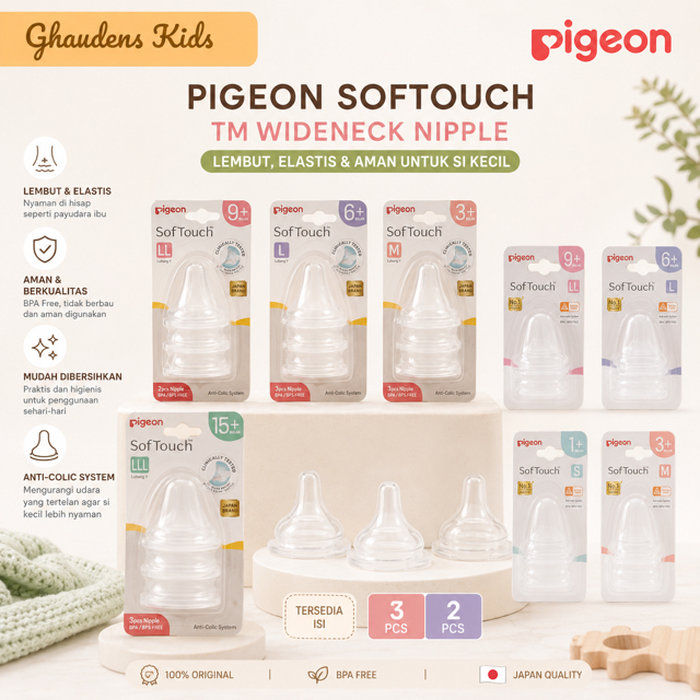 Nipple PIGEON SofTouch TM Nipple size LLL 15M+ Ori Pigeon (3PCS Blister)