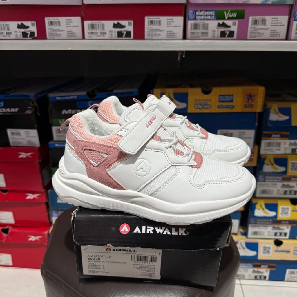 SEPATU SNEAKERS WANITA KIDS AIRWALK EDU JR WHITE PINK