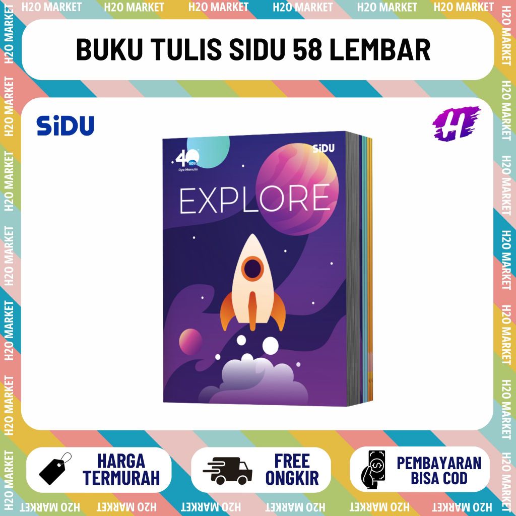 [H2O] Buku tulis SIDU 58 lembar Buku tulis Sinar Dunia 58 Lembar 1 pcs Buku Tulis Murah