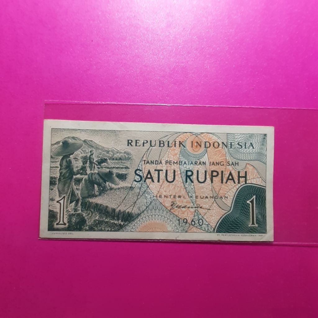 uang kuno 1 rupiah sandang pangan 1960