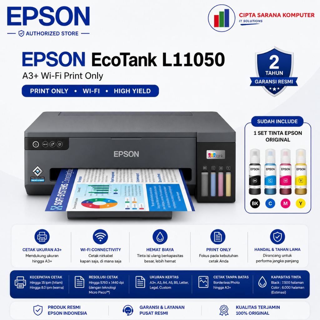 Printer Epson Ecotank L11050 Wifi / Printer A3 Epson
