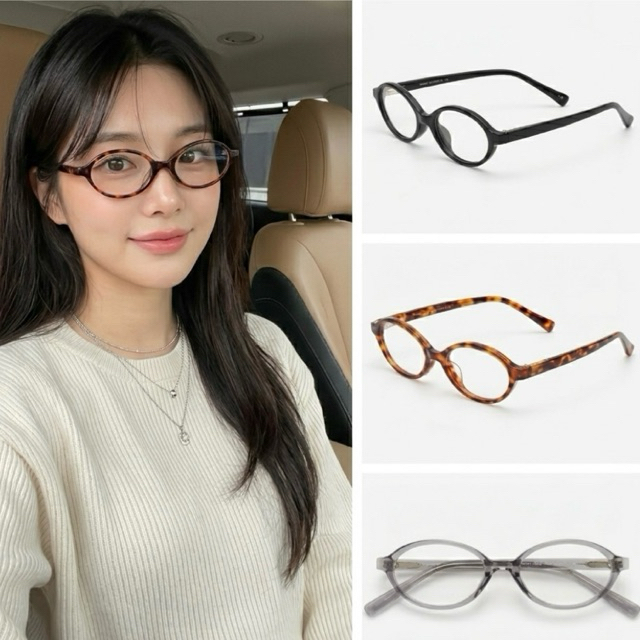 Frame Kacamata Oval Retro Unisex Model Kekinian Bisa Custom Lensa Minus Antiradiasi Blueray Photocro
