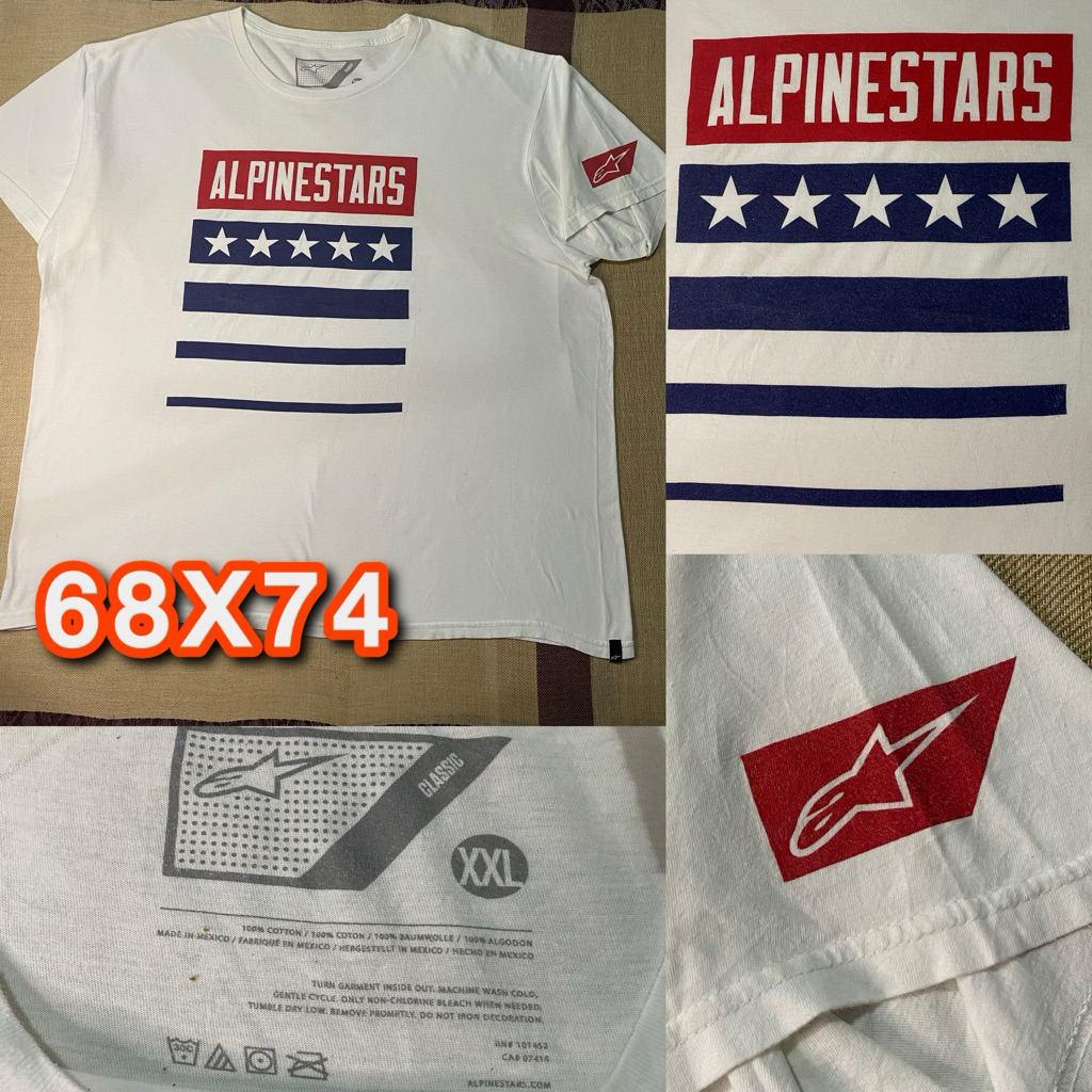Kaos Alpinestars Classic Logo White - Second Original XXL - big size