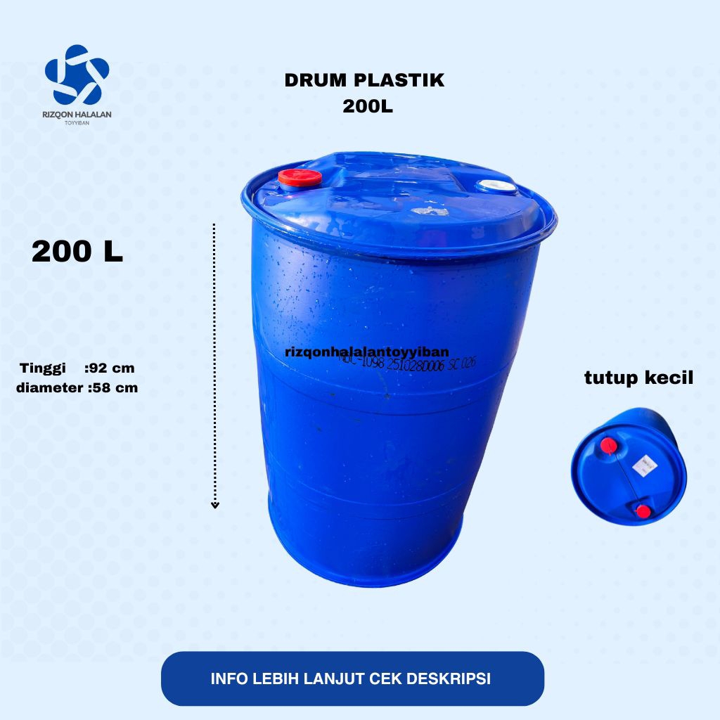 Drum Plastik Tutup kecil 200 L