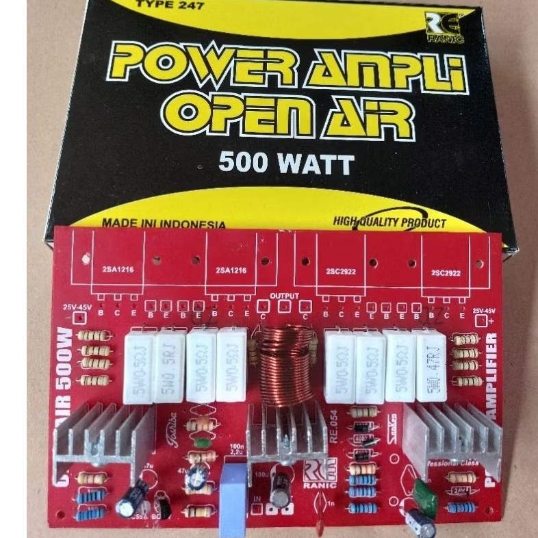 Kit power amplifier open air 500w driver mono ( 247 )