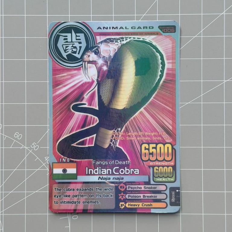 Kartu Animal Kaiser Plus + Silver Animal Card Indian Cobra V1 Copy