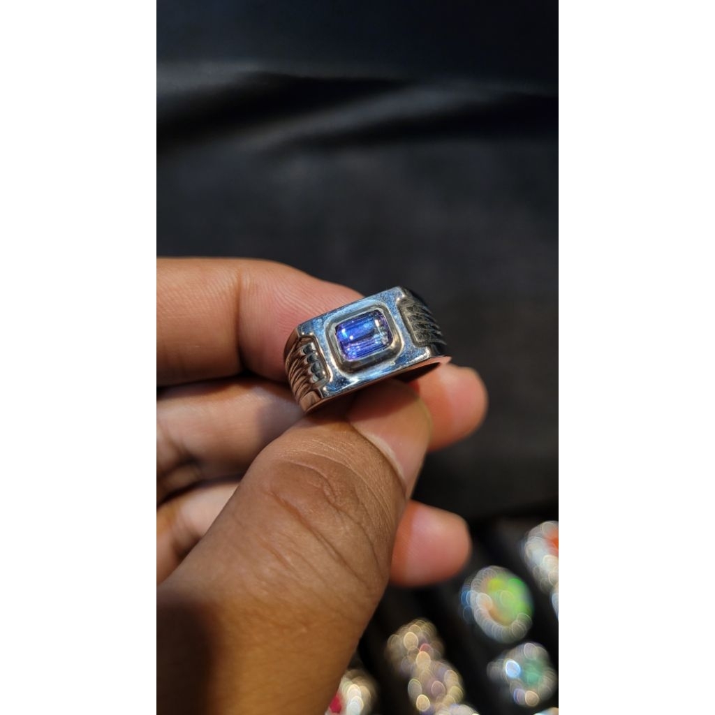 Natural Tanzanite 1.33ct ring silver custom