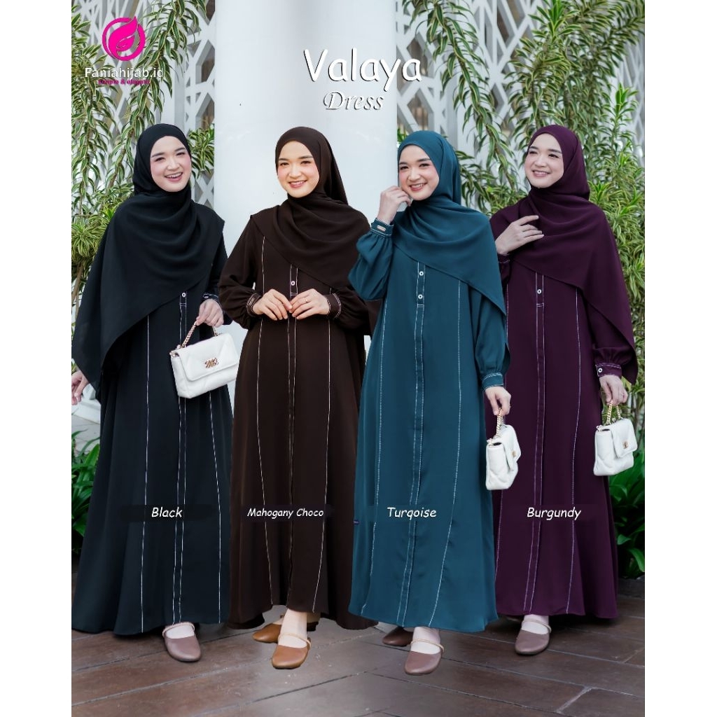 VALAYA DRESS BY FANIAHIJAB - GAMIS TERBARU BAHAN FLORENZA (Hanya Gamis)