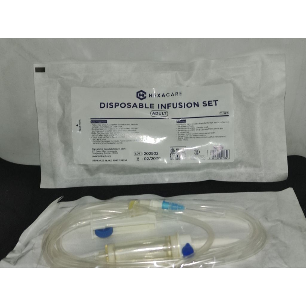 Infus set dewasa dan anak type Y merk Hexacare