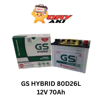 Aki 12V 70Ah GS Astra Hybrid 80D26L – Aki Mobil PRODUK ORIGINAL 100%