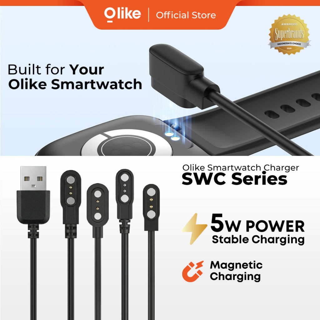 Olike Charger Smartwatch SWC Magnetic Fast Charging 5W – Charger Jam Tangan Pintar Original Khusus O
