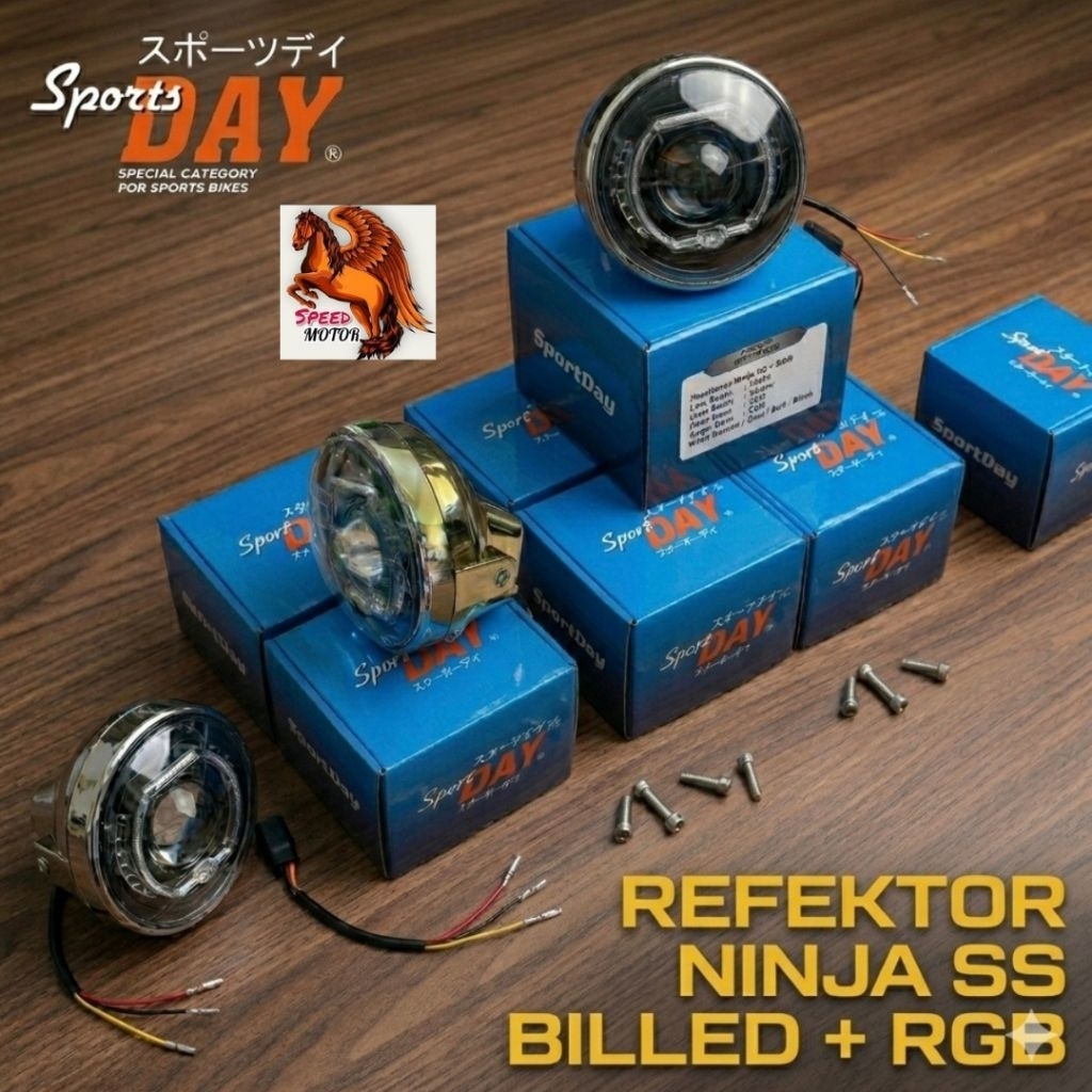 BATOK REFEKTOR REFLEKTOR LAMPU DEPAN  NINJA SS TIGER REVO R 19 SET LED 7 INCH INCHI DAYMAKER SPORT D