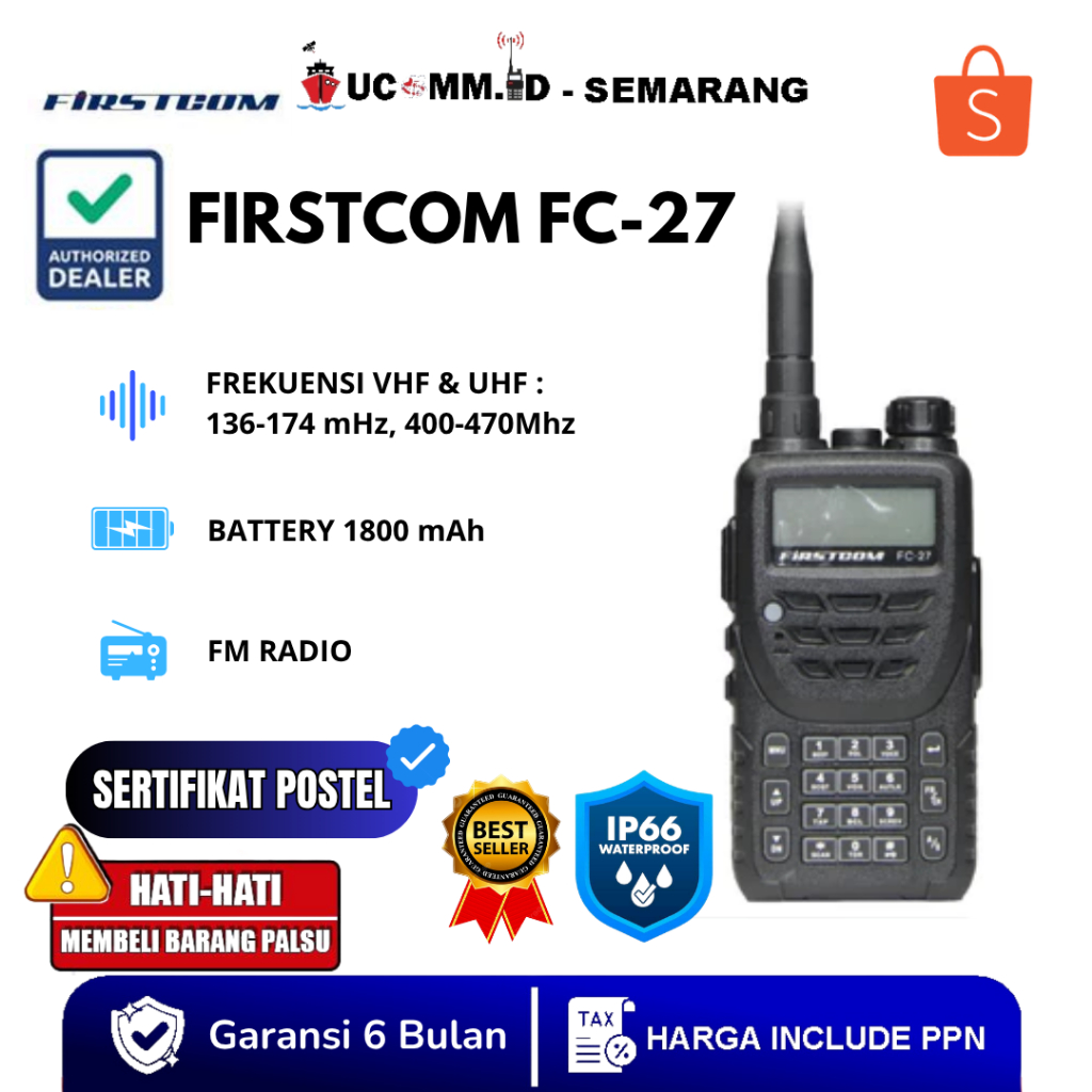 FIRSTCOM FC27 Dualband Waterproof HT Firstcom Fc 27 Fc-27 IP66 Original
