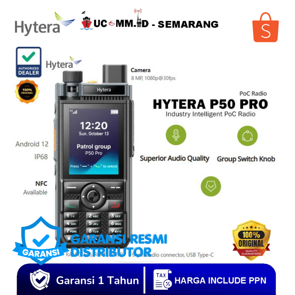 HYTERA P50 Pro PoC GSM 4G 5G Kamera NFC GPS HT POC Hytera P50 PRO p50 pro Original Garansi Resmi