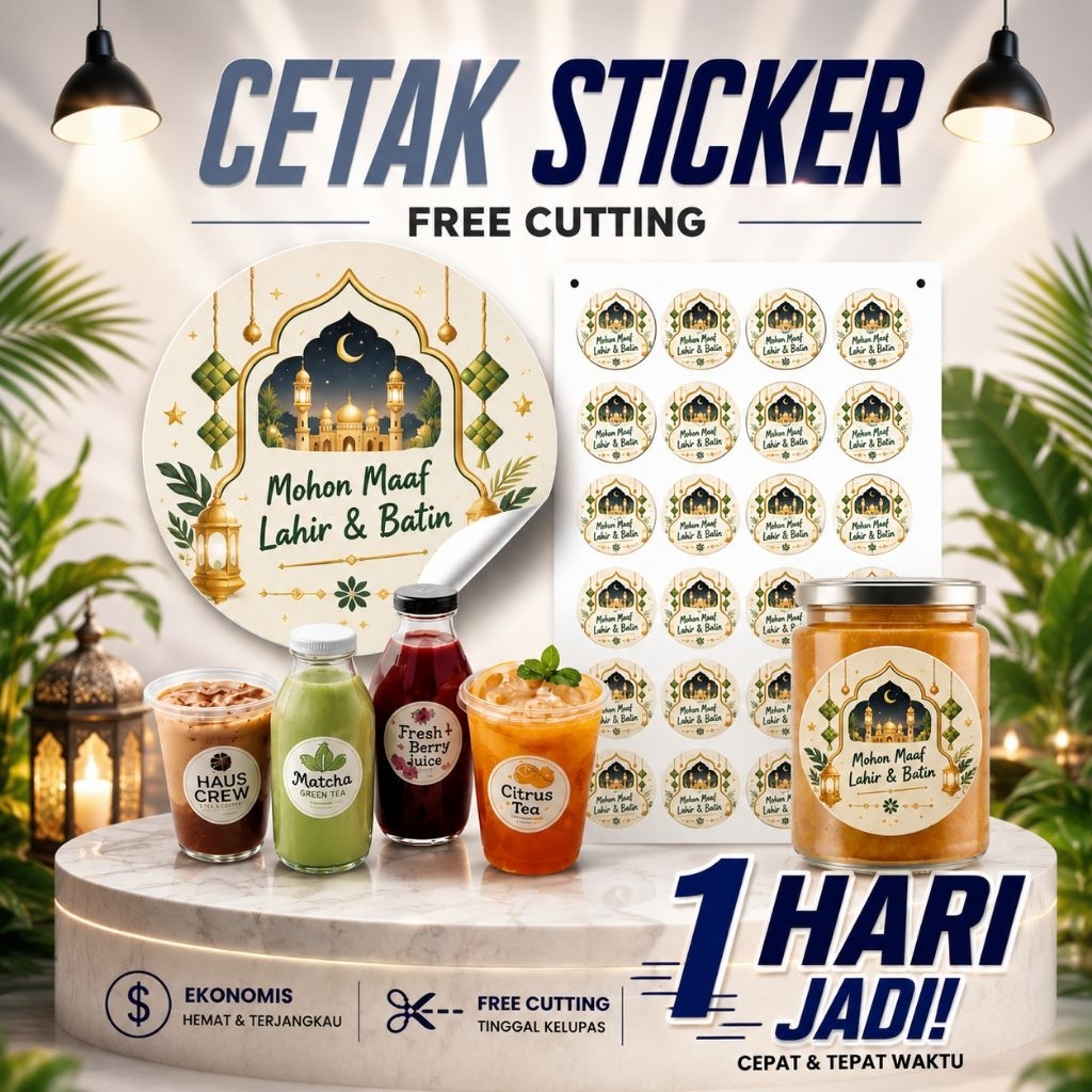 Cetak Stiker Vinil Glossy Doff Transparan Anti Air Prin Custom Waterproof
