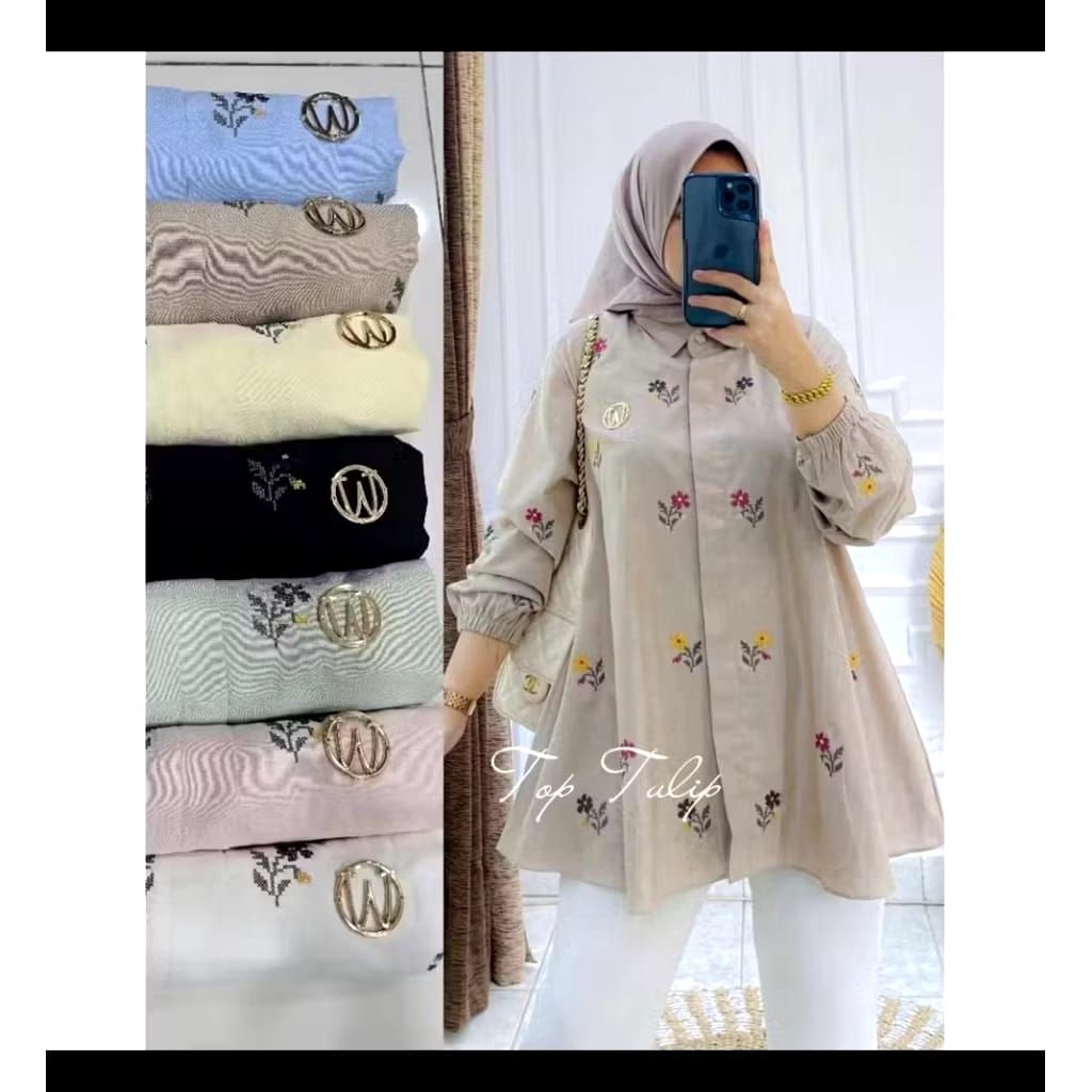 kemeja winody top tulif/atasan winody terbaru/atasan tulif winody