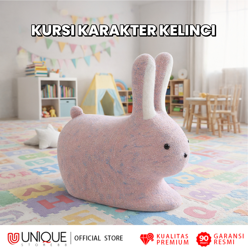 Kursi Anak Bangku Mainan Anak Kursi Karakter Hewan Alpaca Mini Bahan Busa Tebal