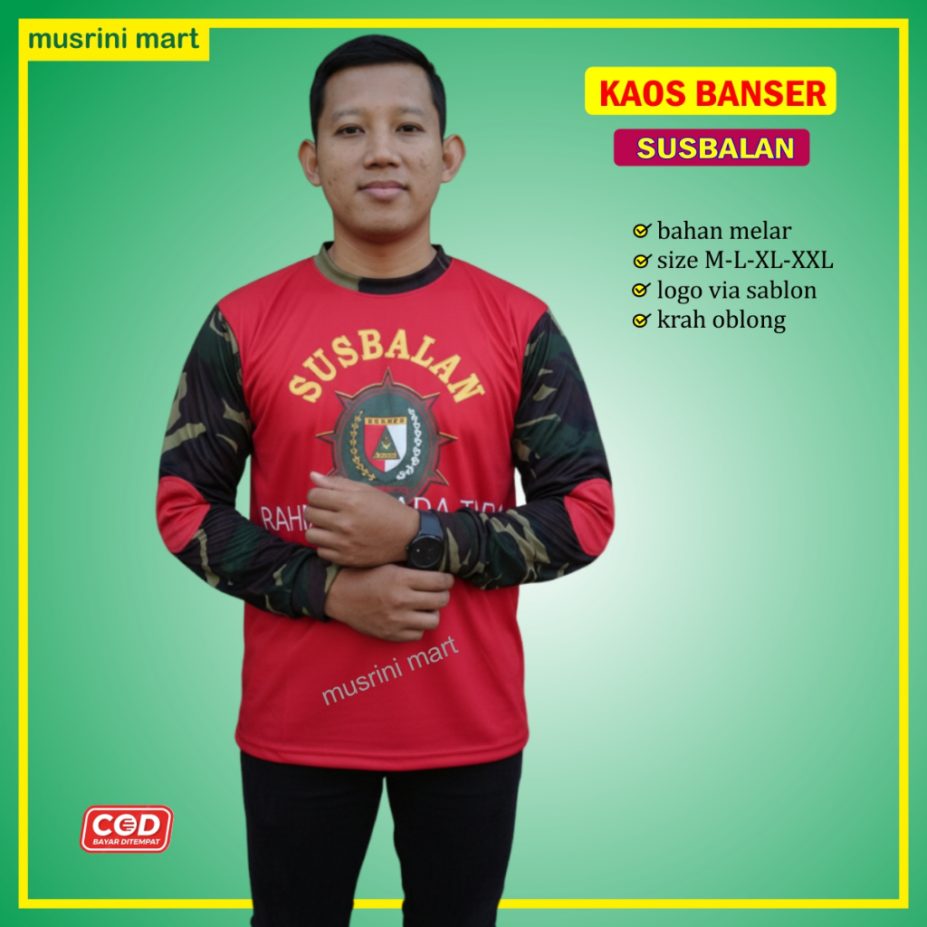 Kaos Banser Susbalan Lengan Panjang Atribut Susbalan banser Bagus Murah Musrini Mart