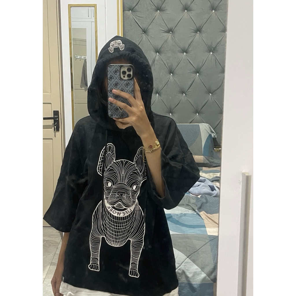 Hoodie Lengan Pendek Lifework Berlapis